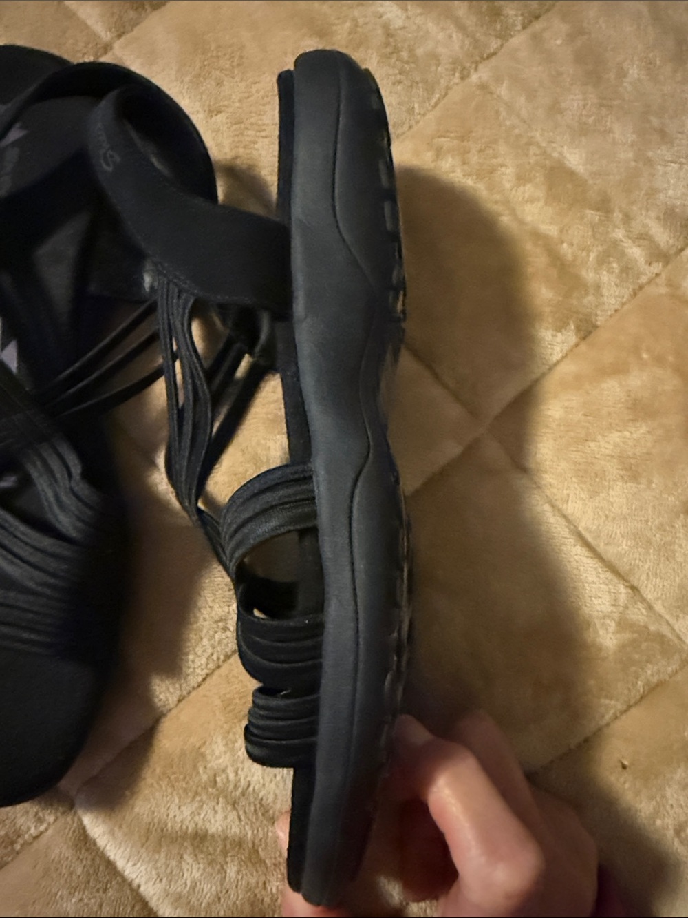 Skechers Black Strappy Slingback Sandals - Picture 3 of 8